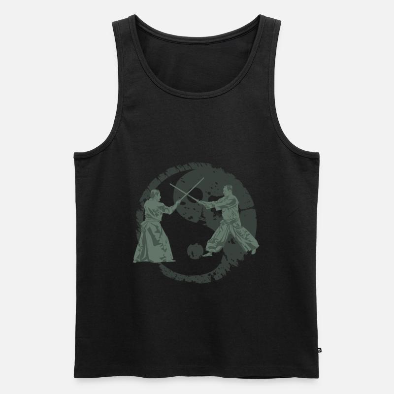 Aikido - Männer Premium Bio Tank Top - Schwarz