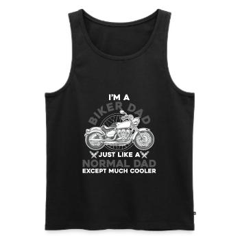 Ich bin ein Biker Dad Motorradfahrer - Männer Premium Bio Tank Top - Schwarz - Vorne - Michal (187cm)
