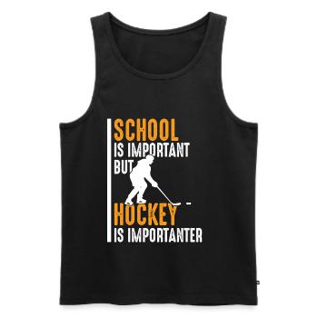 Eishockey ist wichtiger als Schule Hobby Hockey - Männer Premium Bio Tank Top - Schwarz - Vorne - Michal (187cm)