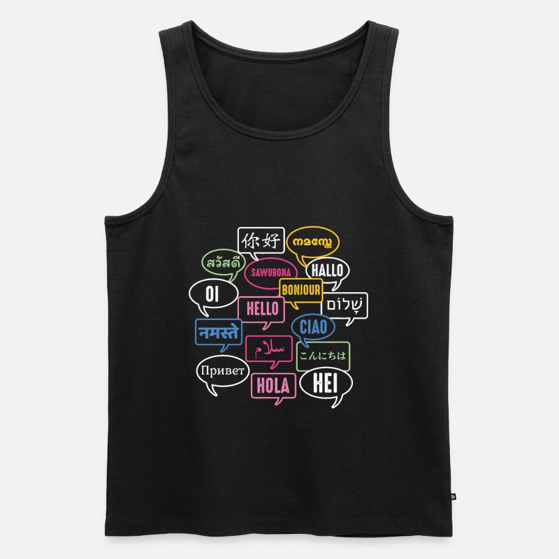Multilingual Polyglot Globetrotter Language - Männer Premium Bio Tank Top - Schwarz