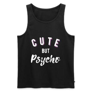 Cadeau mignon de style de vie mais psychopathe - Débardeur bio Premium Homme - noir - Devant - AI Model Male 178 light (178cm)