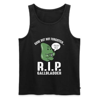The gallbladder is gone, but not forgotten. - Men's Premium Organic Tank Top - black - Front - AI Model Male 178 light (178cm)