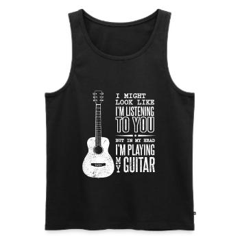 Musicians Guitar Passion Music Guitarist - Men's Premium Organic Tank Top - black - Front - Michal (187cm)