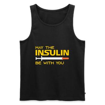 Diabetes möge das Insulin mit Ihnen sein - Männer Premium Bio Tank Top - Schwarz - Vorne - Michal (187cm)
