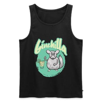 Gincilla Gin Chinchilla Shirt - Männer Premium Bio Tank Top - Schwarz - Vorne - Michal (187cm)
