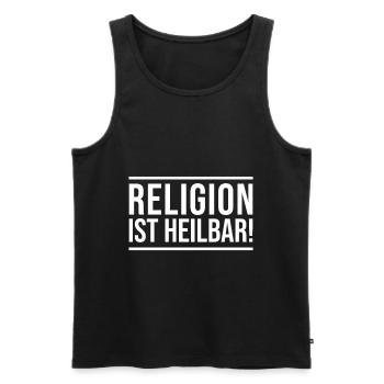 Religion ist heilbar! - Männer Premium Bio Tank Top - Schwarz - Vorne - AI Model Male 178 light (178cm)