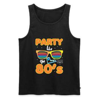 Retro Eighties Party wie die 80er Jahre - Männer Premium Bio Tank Top - Schwarz - Vorne - AI Model Male 178 light (178cm)