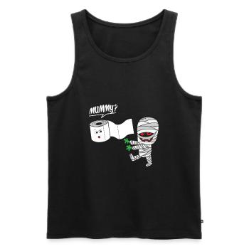 Papier hygiénique Momie Halloween Humour - Débardeur bio Premium Homme - noir - Devant - Michal (187cm)