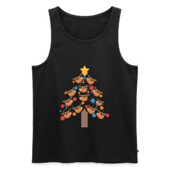 Weihnachten Faultier Baum Winter Weihnachten Zoo - Männer Premium Bio Tank Top - Schwarz - Vorne - Michal (187cm)
