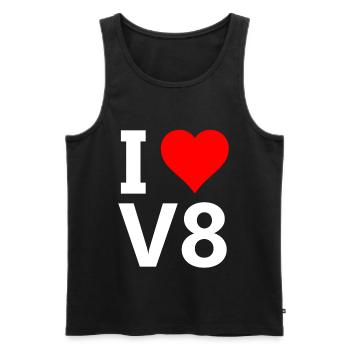 Ich liebe V8 - Männer Premium Bio Tank Top - Schwarz - Vorne - AI Model Male 178 light (178cm)