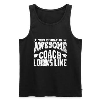 Coach coach sport team gift - Men's Premium Organic Tank Top - black - Front - Michal (187cm)
