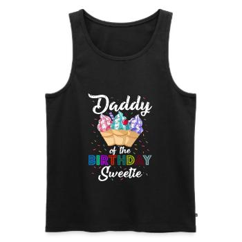 Anniversaire de papa Glace sucrée Princesse Père - Débardeur bio Premium Homme - noir - Devant - Michal (187cm)