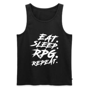 Eat Sleep RPG Répétez le jeu de rôle RPG - Débardeur bio Premium Homme - noir - Devant - Michal (187cm)