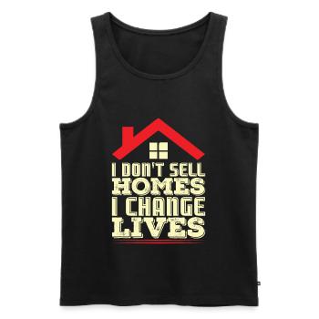 Immobilienmakler Makler Immobilien Spruch Geschenk - Männer Premium Bio Tank Top - Schwarz - Vorne - Michal (187cm)