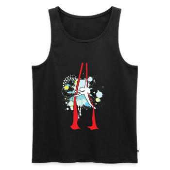 Aerial silk yoga acrobatics aerial gymnastics - Men's Premium Organic Tank Top - black - Front - AI Model Male 178 light (178cm)
