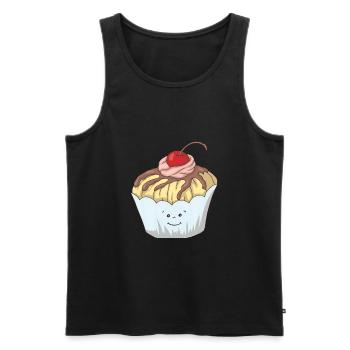 Muffin Bäcker Süßigkeiten Dessert Backwaren - Männer Premium Bio Tank Top - Schwarz - Vorne - Michal (187cm)