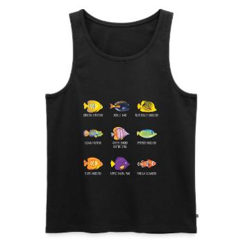 Poissons tropicaux anemonefish angelfish - Débardeur bio Premium Homme - noir - Devant - Michal (187cm)