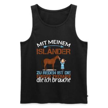 Islandpferd Isländer Island-Pferd Reiten Tölt - Männer Premium Bio Tank Top - Schwarz - Vorne - Michal (187cm)