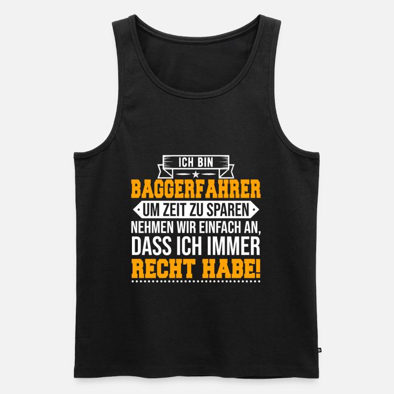 Baggerfahrer - Männer Premium Bio Tank Top - Schwarz