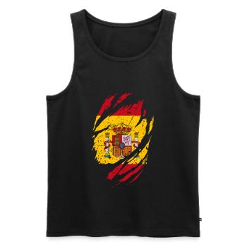 Spanien Flagge - Männer Premium Bio Tank Top - Schwarz - Vorne - AI Model Male 178 light (178cm)