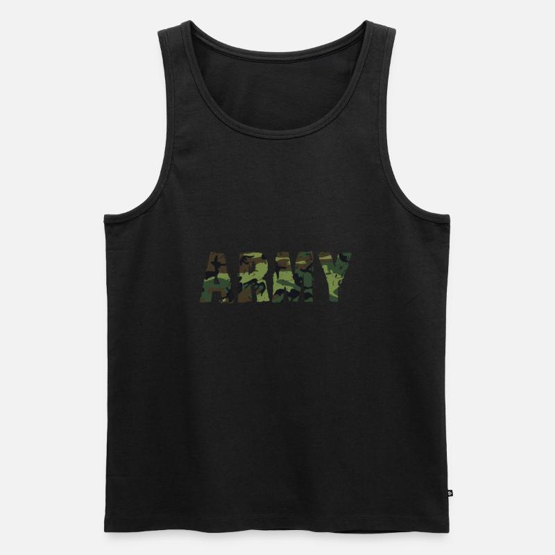 Militär - Männer Premium Bio Tank Top - Schwarz