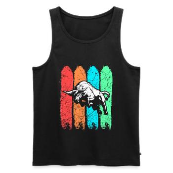 bull - Men's Premium Organic Tank Top - black - Front - Michal (187cm)
