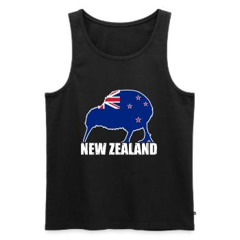 Neuseeland Flagge - Kiwi Vogel - Männer Premium Bio Tank Top - Schwarz - Vorne - Michal (187cm)