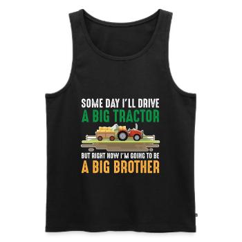 Toddler brother tractor big son sibling - Men's Premium Organic Tank Top - black - Front - AI Model Male 178 light (178cm)