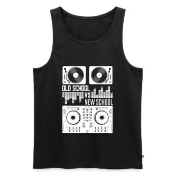 Music DJ old school vinyl electro techno - Men's Premium Organic Tank Top - black - Front - Michal (187cm)