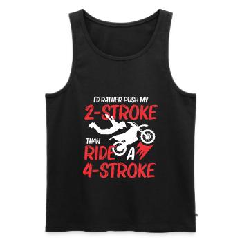 2 stroke MX Motocross Dirtbike Supercross - Men's Premium Organic Tank Top - black - Front - AI Model Male 178 light (178cm)
