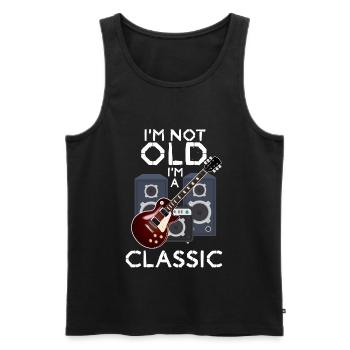 Old school classical guitar musician guitarist - Men's Premium Organic Tank Top - black - Front - Michal (187cm)