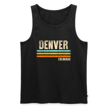 Denver Colorado - Débardeur bio Premium Homme - noir - Devant - AI Model Male 178 light (178cm)