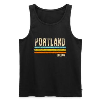 Portland Oregon - Débardeur bio Premium Homme - noir - Devant - Michal (187cm)