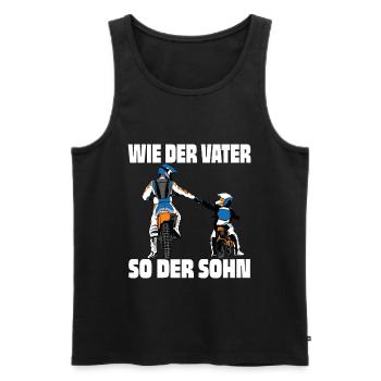mottorad vater sohn geschenk - Männer Premium Bio Tank Top - Schwarz - Vorne - Michal (187cm)
