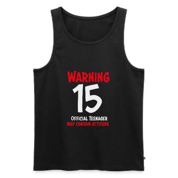 15th birthday 15 years gift teenager - Men's Premium Organic Tank Top - black - Front - Michal (187cm)