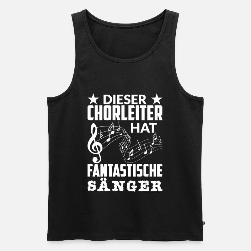 Lustiger Chorleiter Dirigent Spruch - Männer Premium Bio Tank Top - Schwarz