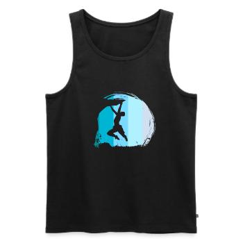 Klettern Kletterer Boulderer Retro - Männer Premium Bio Tank Top - Schwarz - Vorne - Michal (187cm)