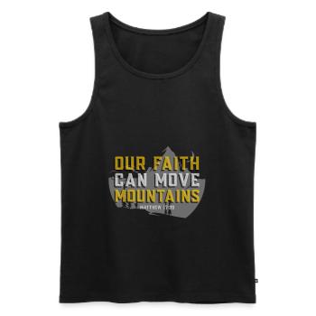 Matthäus 17:20 Bibelvers Glaube kann Berge versetzen - Männer Premium Bio Tank Top - Schwarz - Vorne - AI Model Male 178 light (178cm)