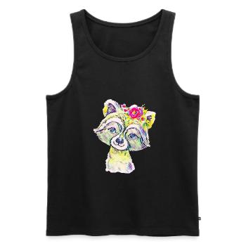 racoon - Men's Premium Organic Tank Top - black - Front - Michal (187cm)