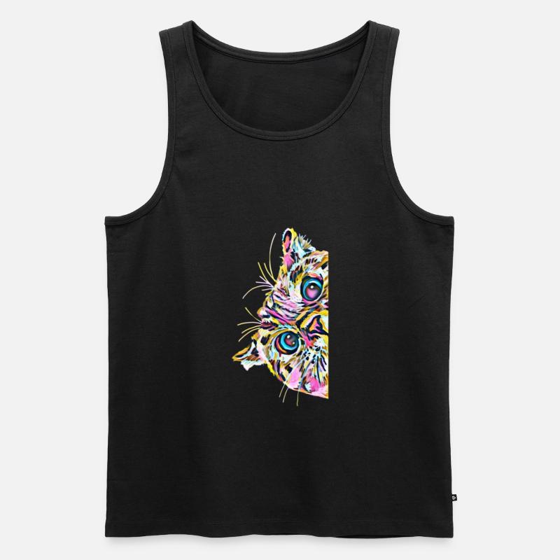 Katze - Männer Premium Bio Tank Top - Schwarz