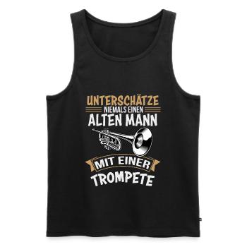 Trompette trompette cadeau - Débardeur bio Premium Homme - noir - Devant - Michal (187cm)