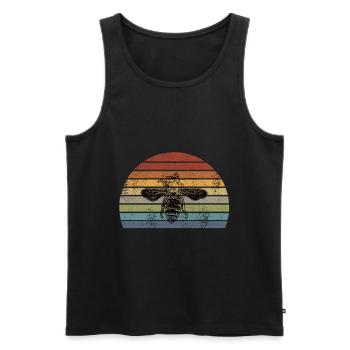 Bee Honeybee Retro - Men's Premium Organic Tank Top - black - Front - AI Model Male 178 light (178cm)
