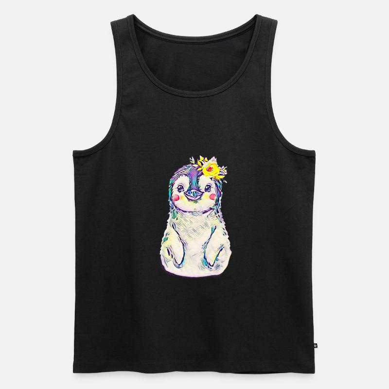 Pinguin - Männer Premium Bio Tank Top - Schwarz