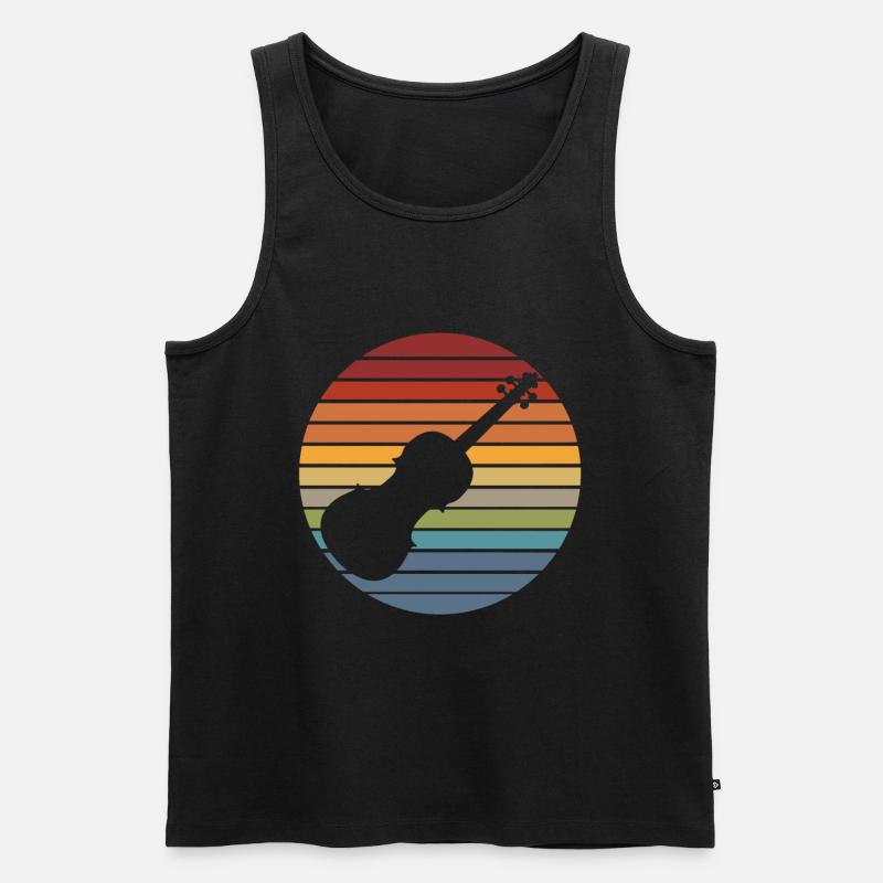 Geige Geiger Geschenk - Männer Premium Bio Tank Top - Schwarz