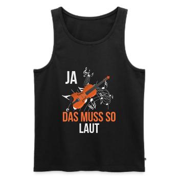 Geige Geiger Geschenk - Männer Premium Bio Tank Top - Schwarz - Vorne - AI Model Male 178 light (178cm)