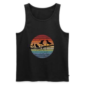 Bird watching retro - Men's Premium Organic Tank Top - black - Front - AI Model Male 178 light (178cm)