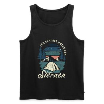 Camping - Men's Premium Organic Tank Top - black - Front - Michal (187cm)