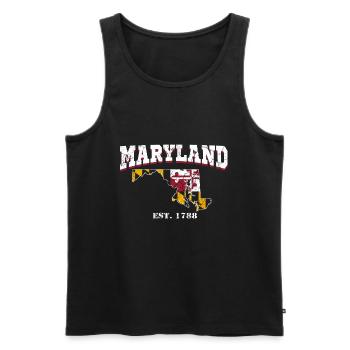 Maryland est. 1788 - Débardeur bio Premium Homme - noir - Devant - AI Model Male 178 light (178cm)