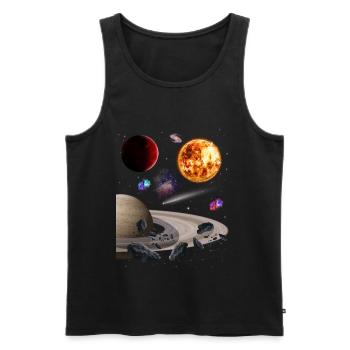 Universum - Männer Premium Bio Tank Top - Schwarz - Vorne - Michal (187cm)
