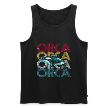 Orca - Débardeur bio Premium Homme - noir - Devant - AI Model Male 178 light (178cm)